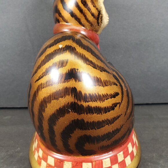 Vintage Raymond Waites “Toyo” Ceramic Cat Figurine Striped Tiger Cat - Picture 4 of 10